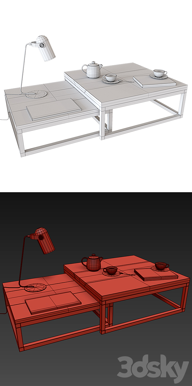 Coffee table Loft Brown 3d