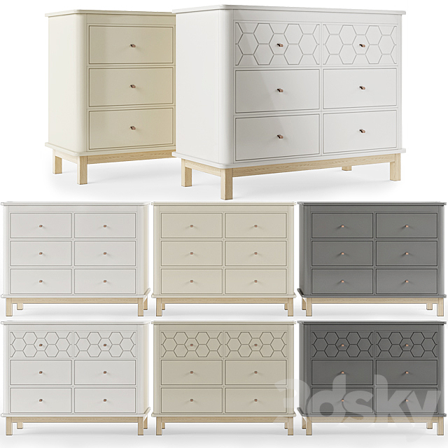 ?llipse-classic \\ Classic chest 6 drawers [White. milky. gray] with milling. 3DSMax File - thumbnail 1