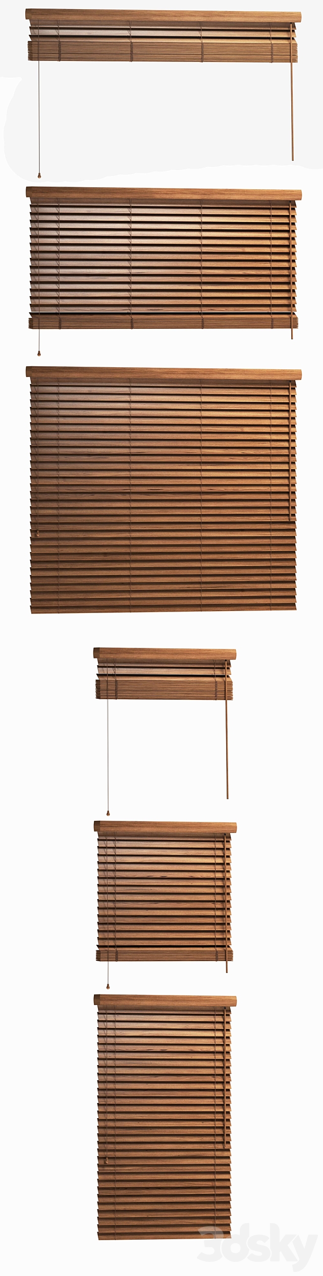 Wooden blinds 50mm. 2 options of width 90 and 180cm 3DSMax File - thumbnail 2