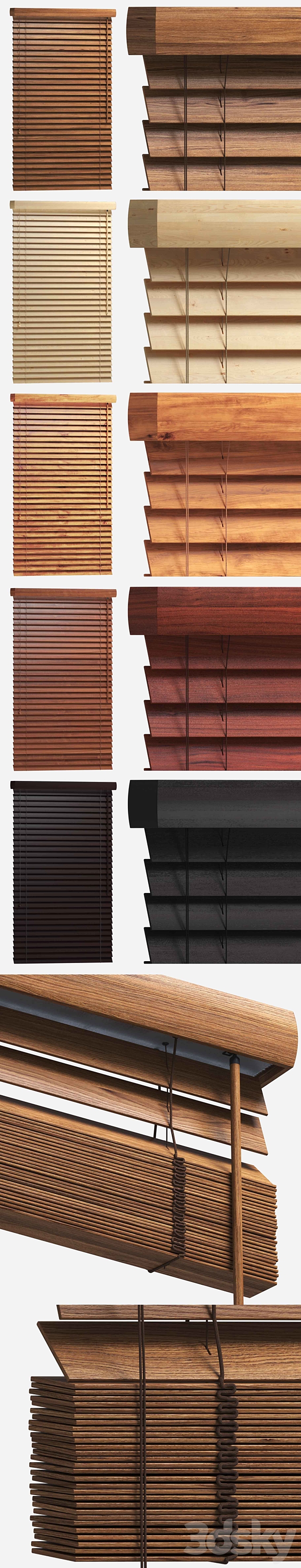 Wooden blinds 50mm. 2 options of width 90 and 180cm 3DSMax File - thumbnail 3