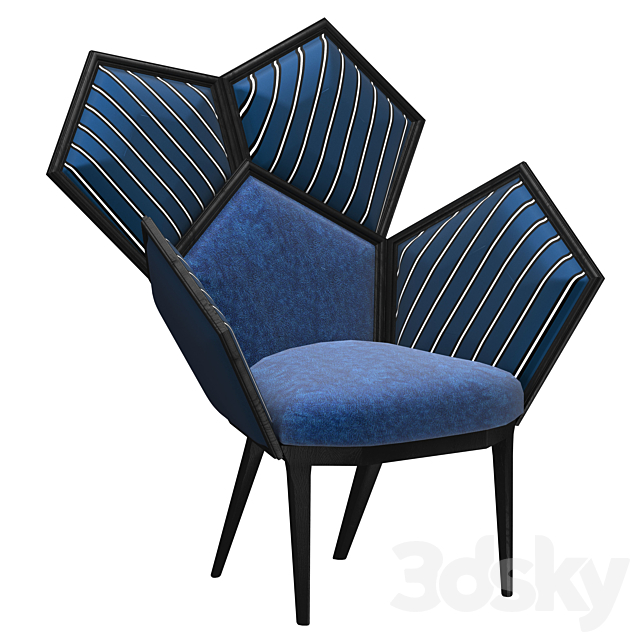 Chair Lui 5A Blue Armchair by Philippe Bestenheider 3DSMax File - thumbnail 1