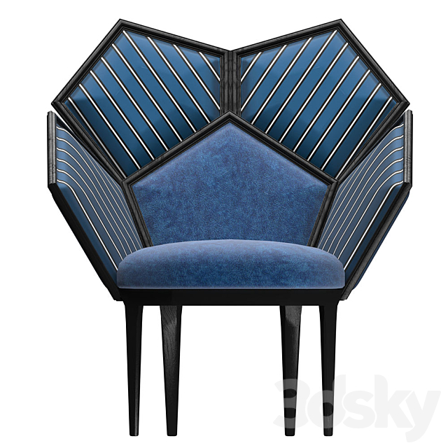 Chair Lui 5A Blue Armchair by Philippe Bestenheider 3DSMax File - thumbnail 2