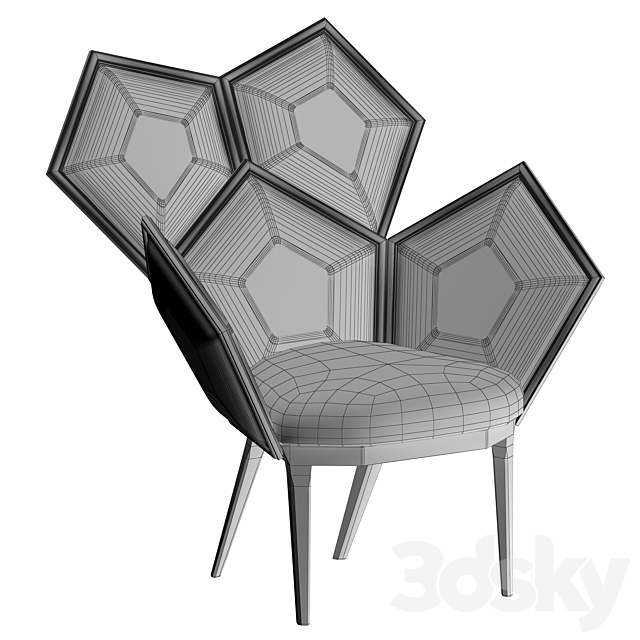Chair Lui 5A Blue Armchair by Philippe Bestenheider 3DSMax File - thumbnail 3