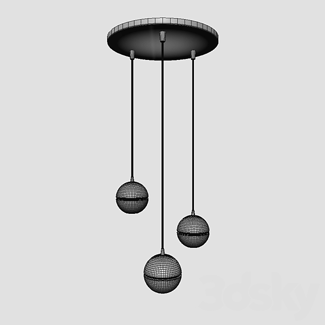 Bocci led crystal glass ball 3 designed by omer arbel in 2005 3d