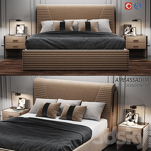 Estetica Ambassador bed 3DSMax File - thumbnail 1