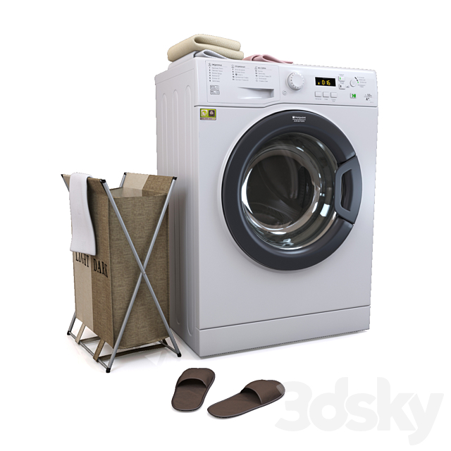 Washing machine Hotpoint-Ariston VMSF 501 B 3DSMax File - thumbnail 1