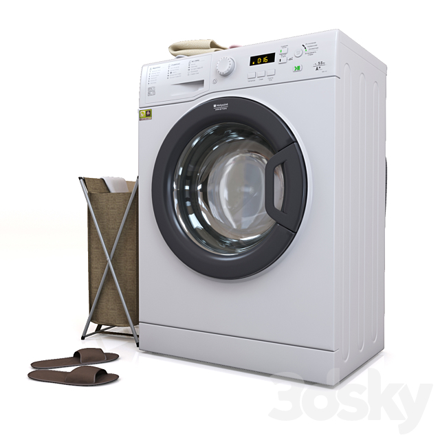 Washing machine Hotpoint-Ariston VMSF 501 B 3DSMax File - thumbnail 2