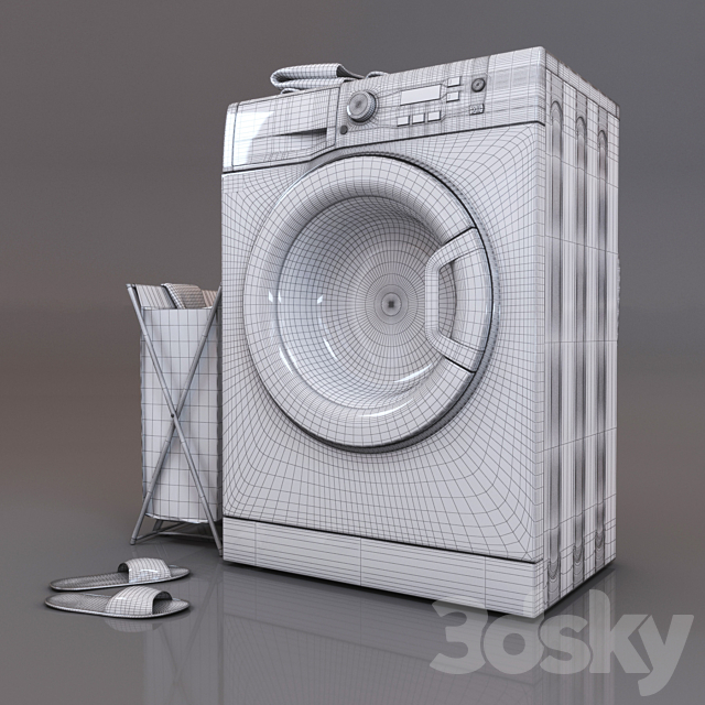 Washing machine Hotpoint-Ariston VMSF 501 B 3DSMax File - thumbnail 3