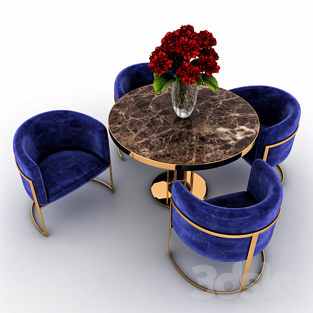 Table and chairs 3DSMax File - thumbnail 2