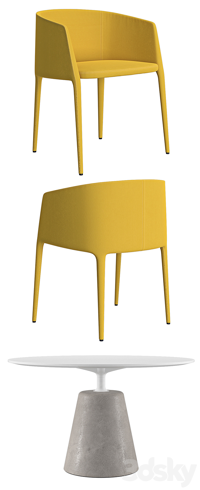 MDF Italia – Achille Armchair And Rock Table 3DSMax File - thumbnail 2