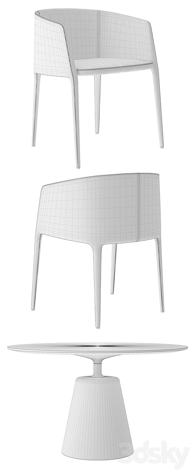 MDF Italia – Achille Armchair And Rock Table 3DSMax File - thumbnail 3
