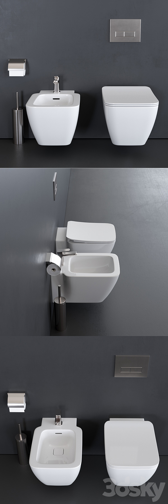 Ideal Standard STRADA II Wall-Hang WC art. T2997 art. T2971 3d