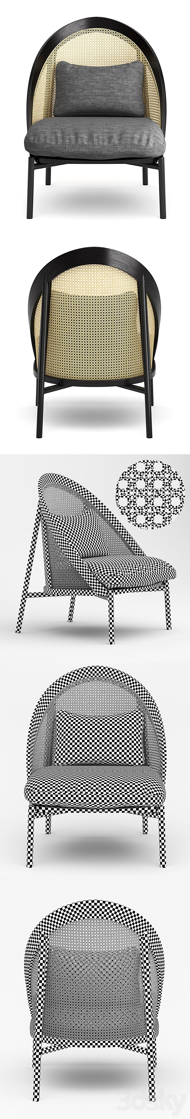 Loïe Gebrüder Thonet Vienna Lounge Chair 3DSMax File - thumbnail 2