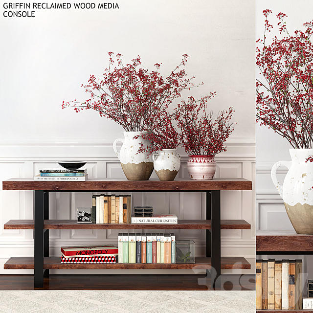 Pottery barn GRIFFIN RECLAIMED WOOD MEDIA CONSOLE 3DSMax File - thumbnail 1