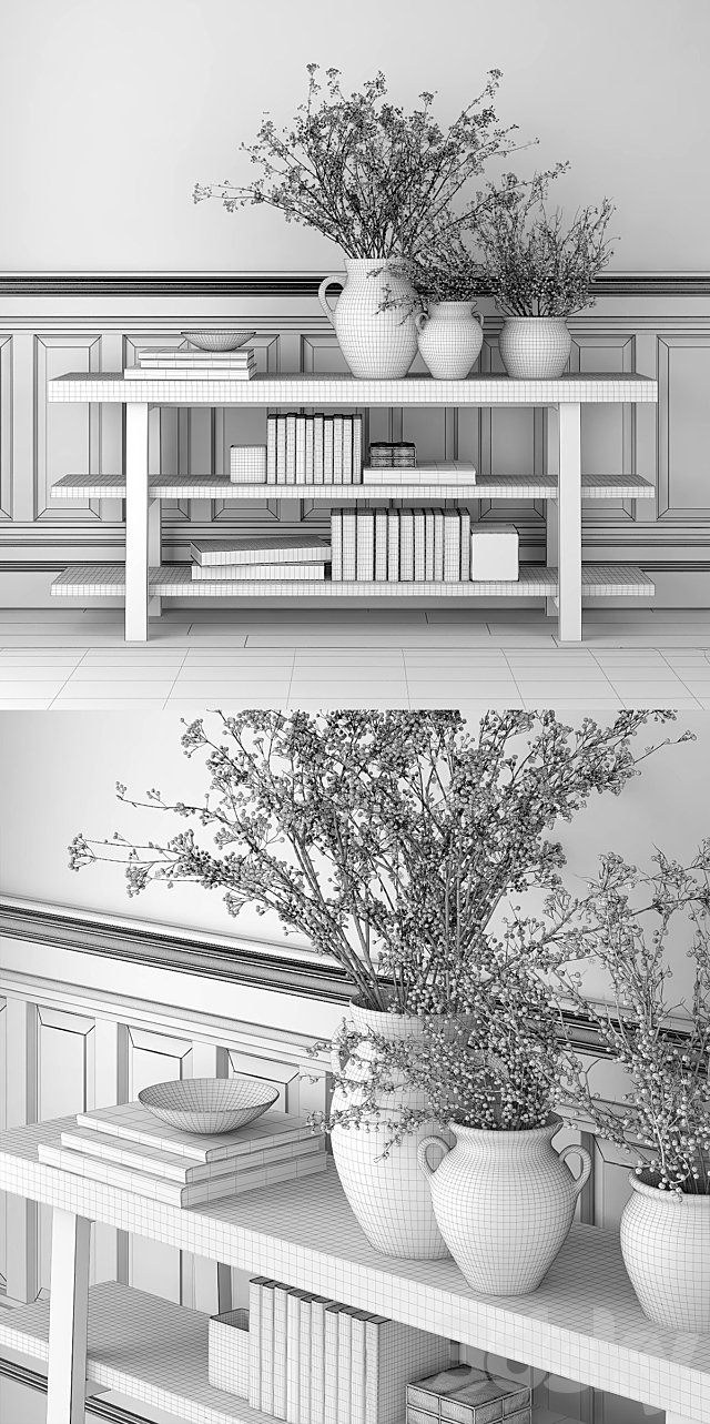 Pottery barn GRIFFIN RECLAIMED WOOD MEDIA CONSOLE 3DSMax File - thumbnail 3