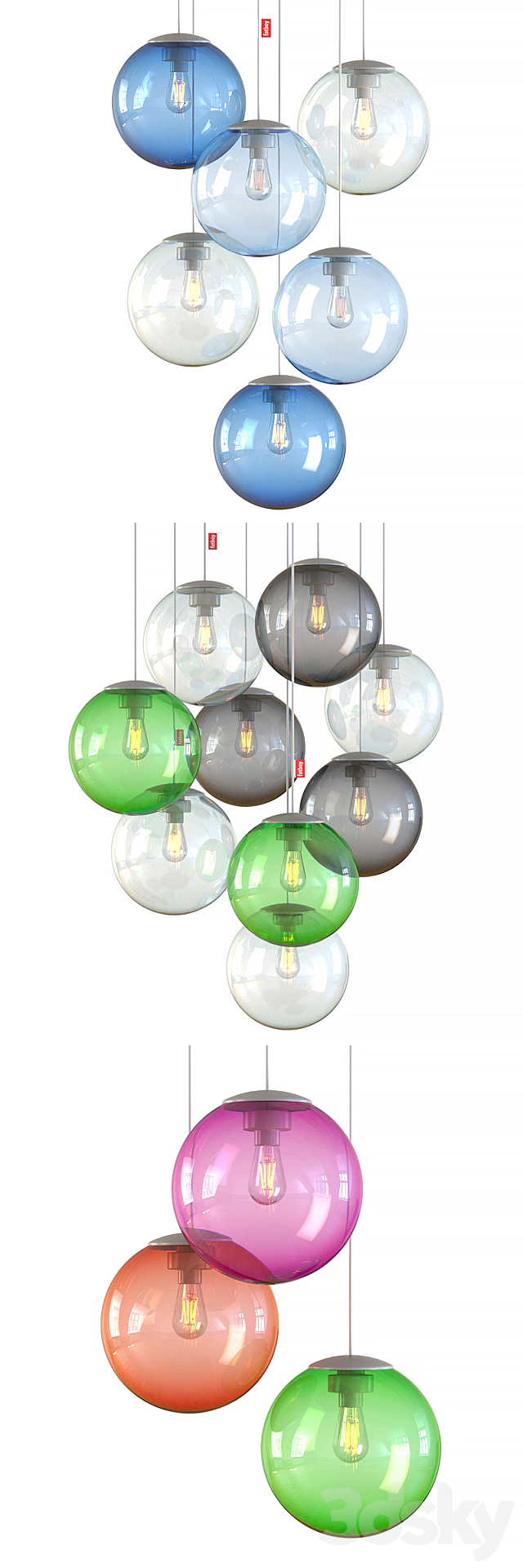 Fatboy Spheremaker colorful ceiling pendant lights 3d