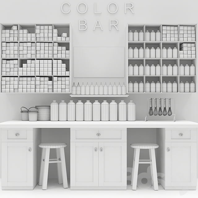 A set of hair dyes in a beauty salon. Collection 3DSMax File - thumbnail 2