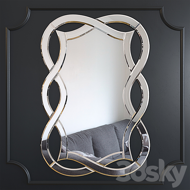 Mirror decorative with a figured mirror frame 17-0925 3DSMax File - thumbnail 1