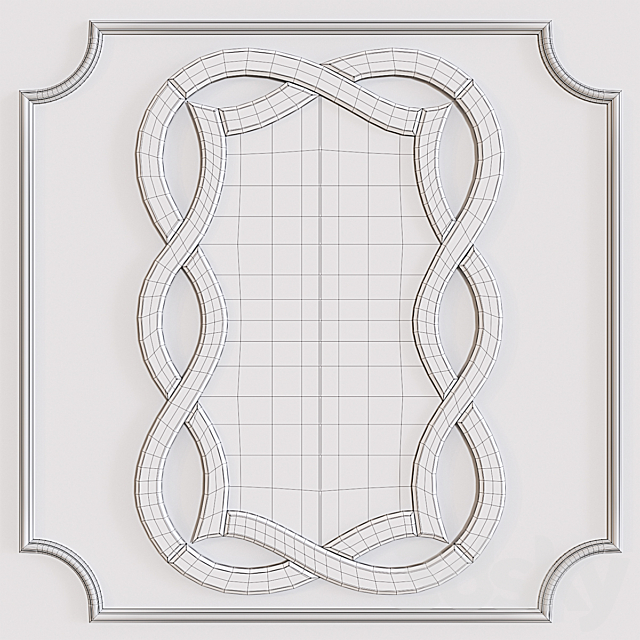Mirror decorative with a figured mirror frame 17-0925 3DSMax File - thumbnail 2