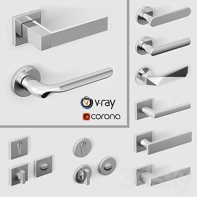 Door handles DnD by Martinelli 3DSMax File - thumbnail 1