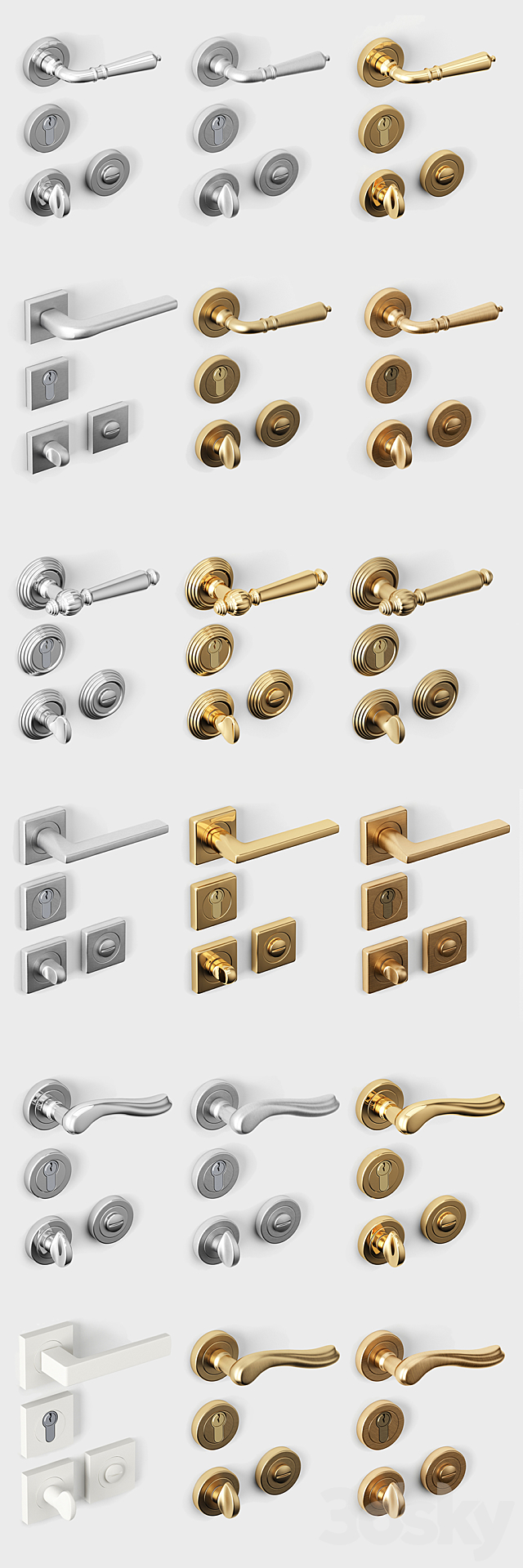 Door handles Pasini. Fimet. Colombo 3d