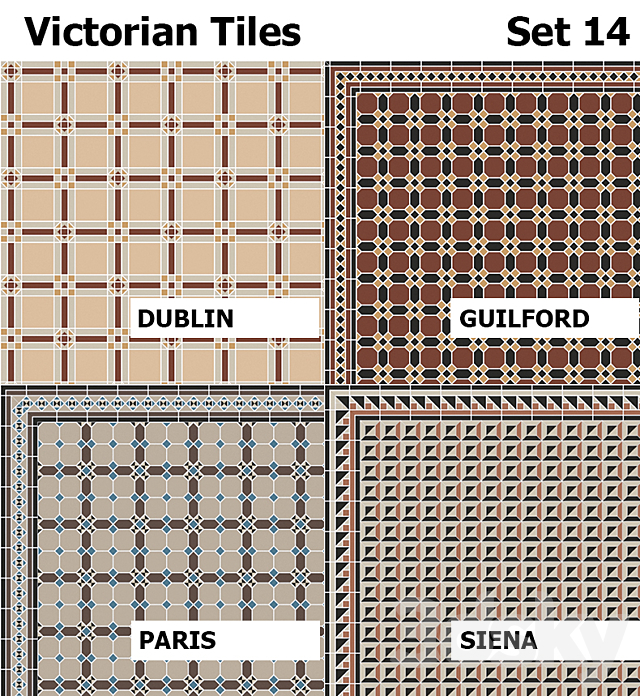 Topcer Victorian Tiles Set 14 3DSMax File - thumbnail 1