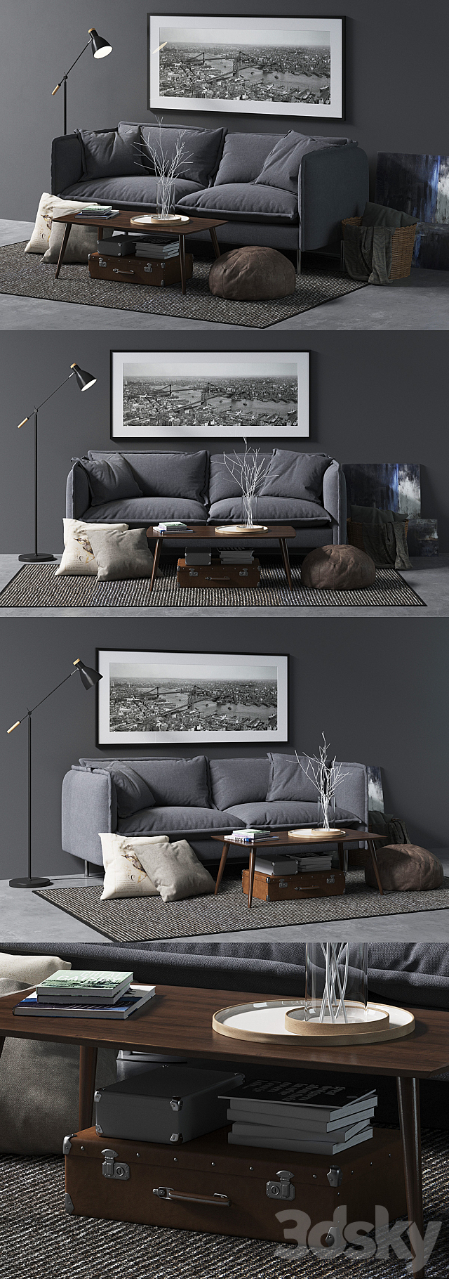 Loft Designe Sofa model 2963 3d