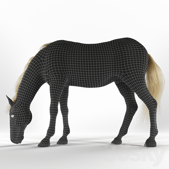 Grazing horse 3DS Max Model - thumbnail 3