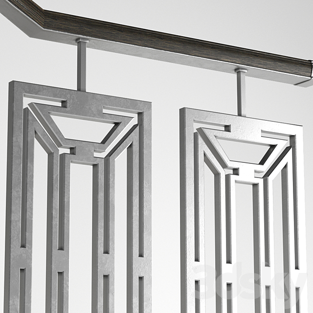 Art Deco marble stairs 3d