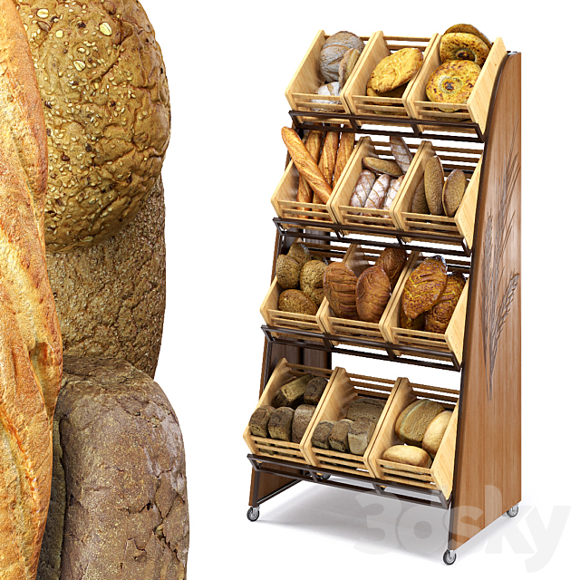 Rack with bread 3DSMax File - thumbnail 1