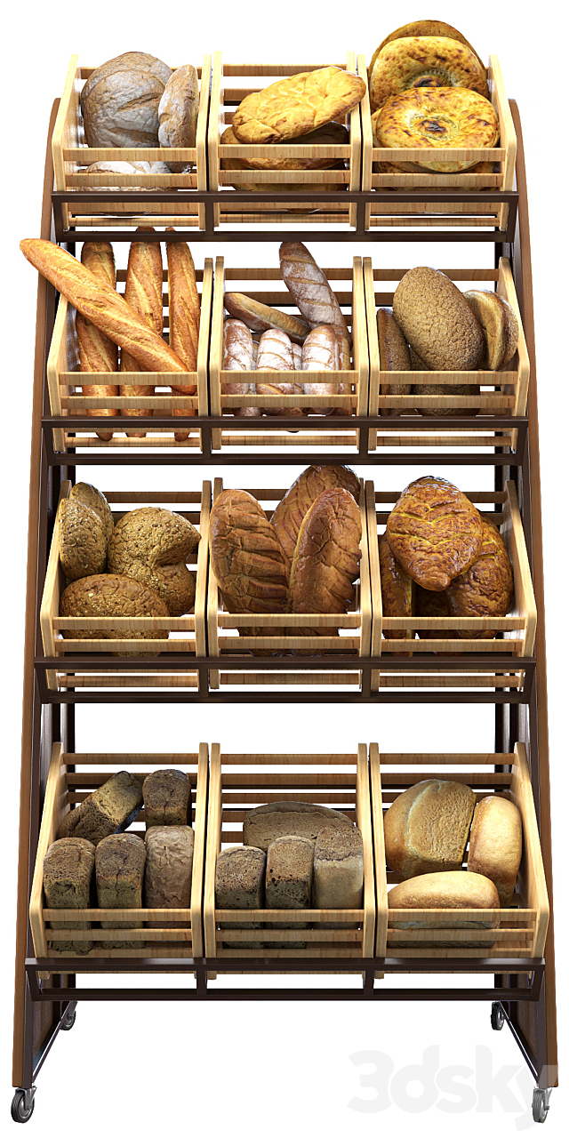 Rack with bread 3d