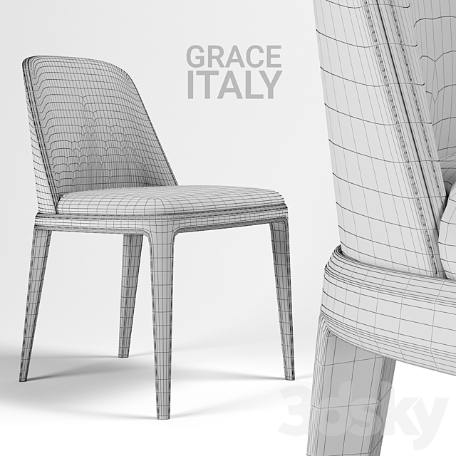 Chair Poliform Grace BEIGE 3DSMax File - thumbnail 3