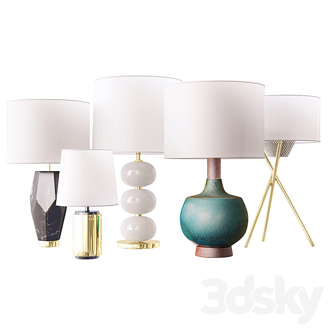 West elm table lamp 3d