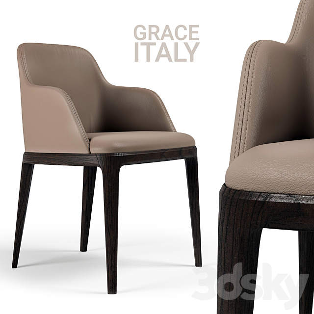 Chair Poliform Grace 2 BEIGE 3DSMax File - thumbnail 1