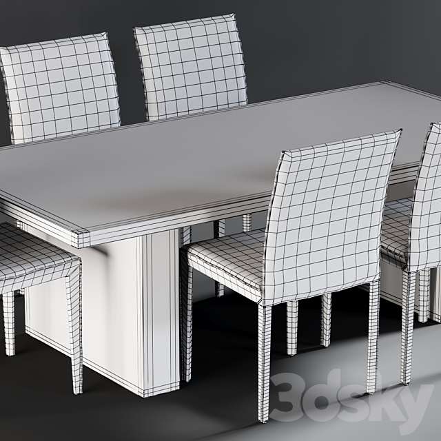 Dining Table Alexa & Chair Folio 3DSMax File - thumbnail 3