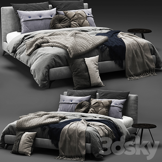 Meridiani Stone Up Bed 3d