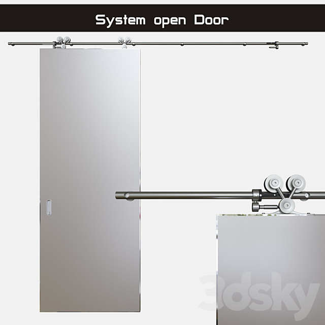 Door opening system “Exterus” (sliding system) 3DSMax File - thumbnail 1