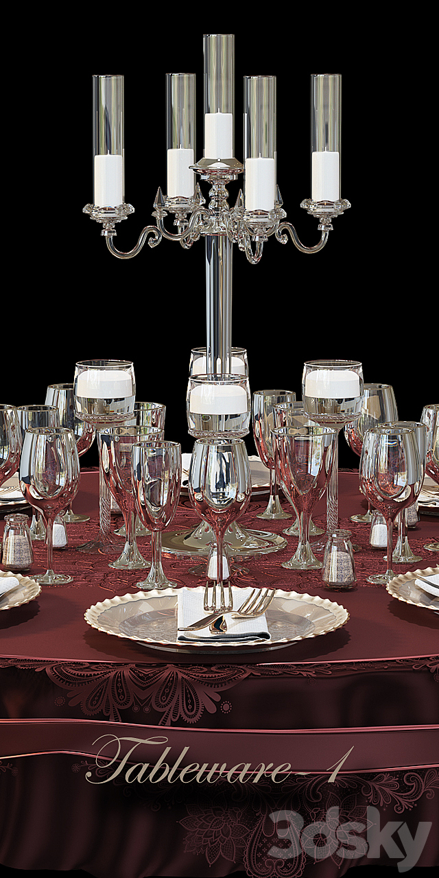 Tableware 1 \\ Dinner set 3d