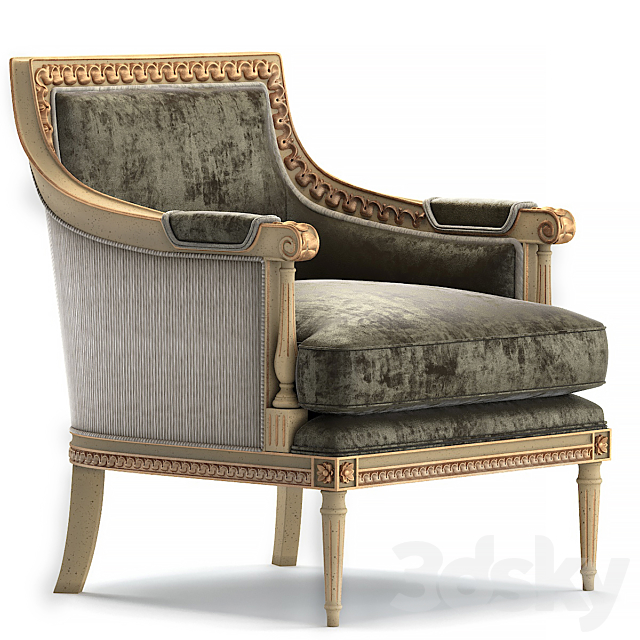 Baker Chair classic upholstery 3DSMax File - thumbnail 1
