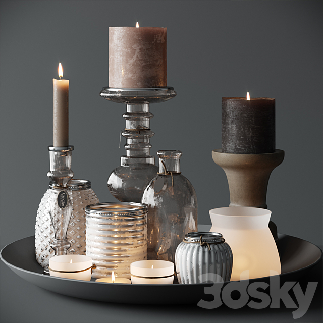 Candles set 3d