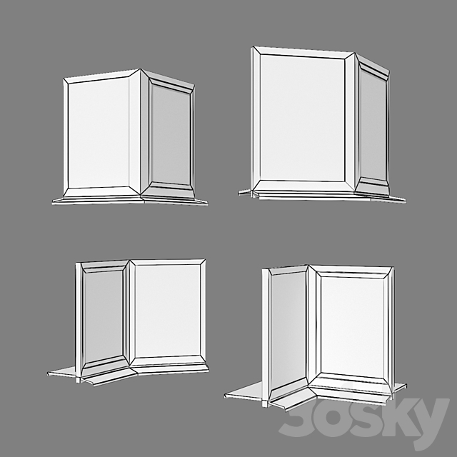 Schuco AWS 65 aluminum windows - set 3 3d
