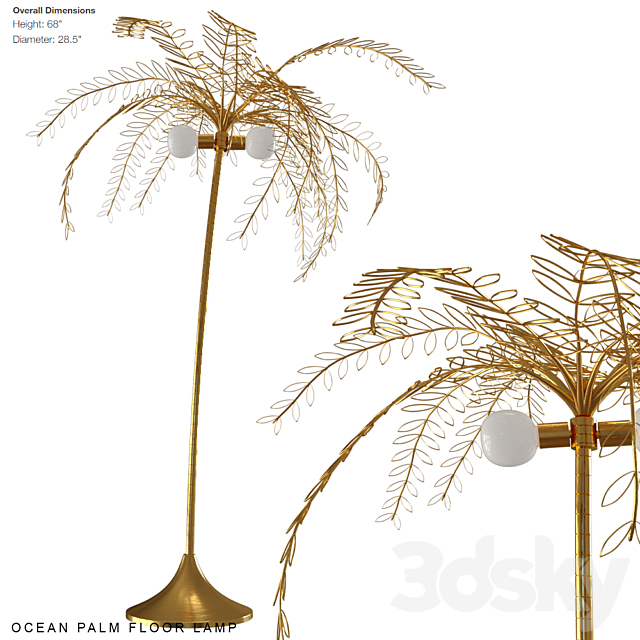 Ocean palm floor lamp 3DSMax File - thumbnail 1