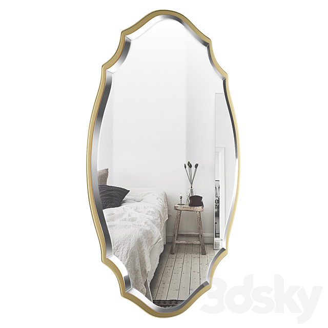 Blaisdell Horizontal Gold Wall Mirror WRLO8574 3d