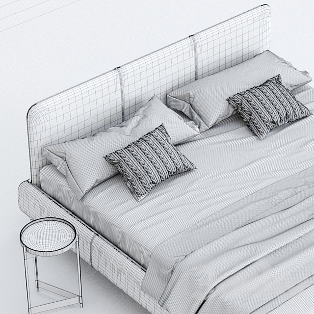 Bed with Aris grille. DITRE ITALIA factory. RELAX COLLECTION collection 3DSMax File - thumbnail 3