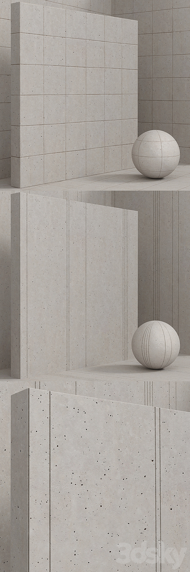 Material (seamless) – plaster. concrete. panel set 95 3DSMax File - thumbnail 3
