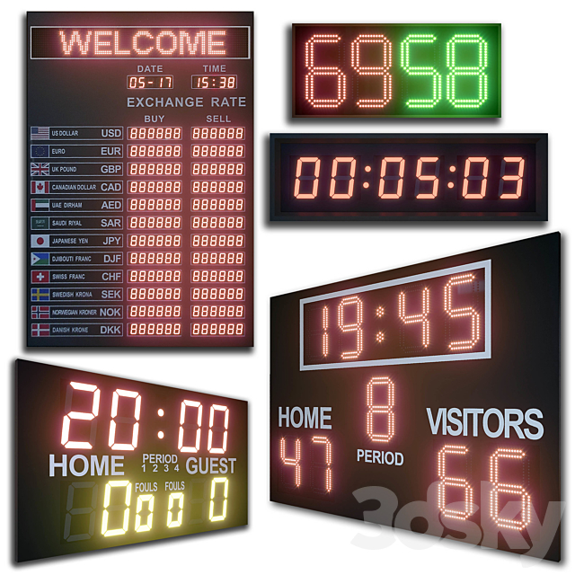 LED display modules. Set 01 Free Download