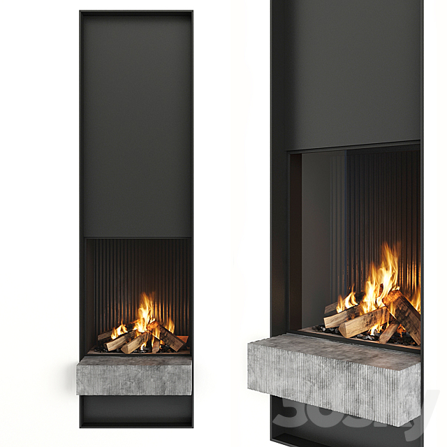 Fireplace and firewood 3DSMax File - thumbnail 2