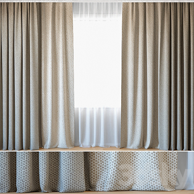 Curtains 85 | Curtains with Tulle | ROHI | Dante 3DSMax File - thumbnail 1