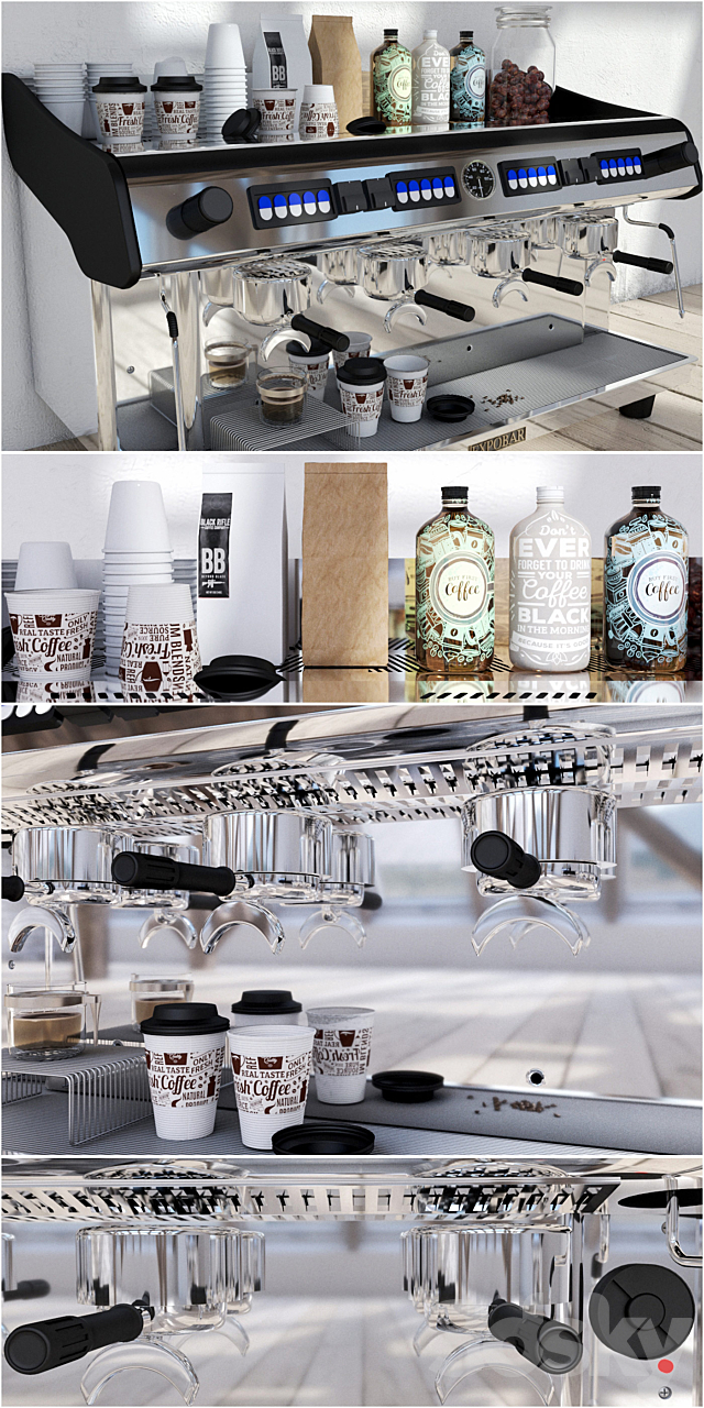 Expobar 4 Group Megacrem Coffee Machine 3d