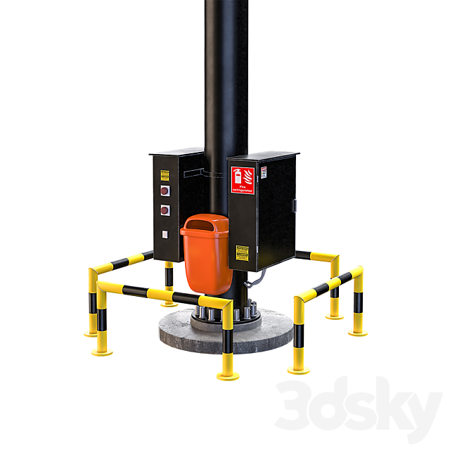 Lighting pole with EWO spotlights 3d